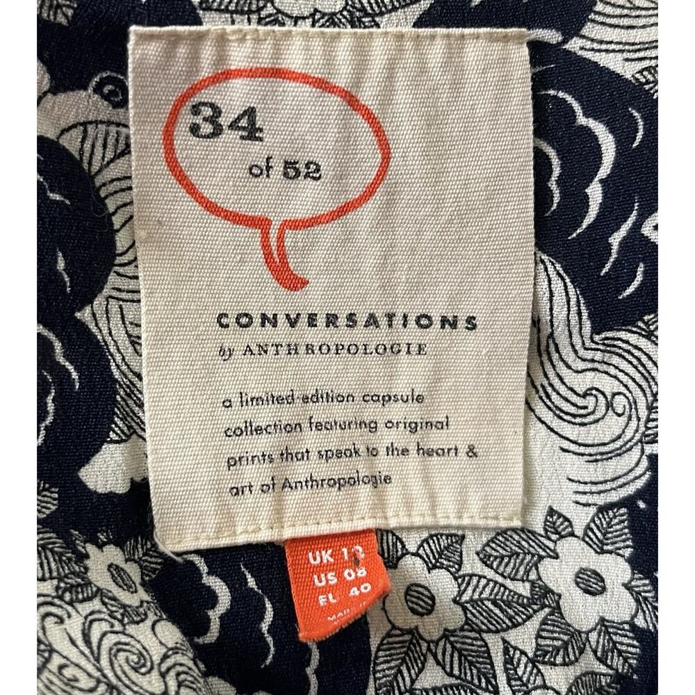 Anthropologie 34 of 52 Conversations Colloquial Faces A-Line Shirt Dress Size 8 - Picture 8 of 9